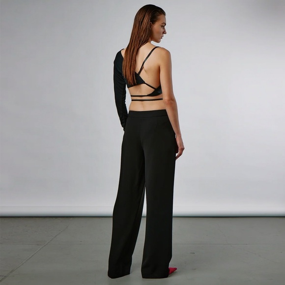 Yigal Azrouel - Wide Leg Pants w/ Pleats - Black - Picture 3 of 11